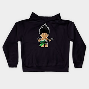 Troll musician with guitar and microphone Kids Hoodie